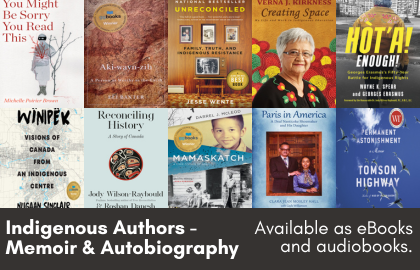 Indigenous authors. A collection of indigenous memoirs and autobiographies. Available as eBooks and audiobooks.