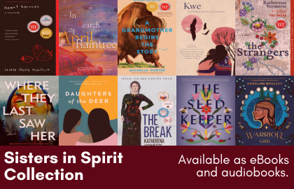 Sisters in Spirit collection available as eBooks and audiobooks through Overdrive at VCC Library.